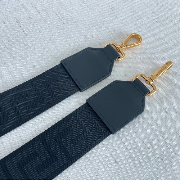 VERSACE Logo Small 2way Tote Shoulder Bag Canvas Leather Gray - Picture 8 of 15